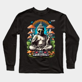 Techno T-Shirt - Techno Buddha - Catsondrugs.com - Techno, rave, edm, festival, techno, trippy, music, 90s rave, psychedelic, party, trance, rave music, rave krispies, rave flyer T-Shirt Long Sleeve T-Shirt